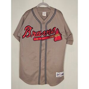 Vintage Atlanta Braves Majestic‎ MLB Jersey Baseball Gray Mens Size L